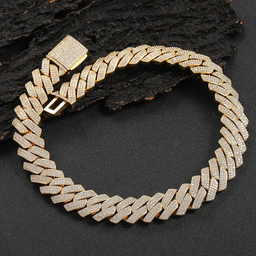 Two-Tone Iced Out Cuban Chain Necklace 20MM