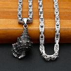 Retro Seashells Conch Necklace Stainless Steel Punk Fashion Sea Shell Pendant Chain For Men Women Cool Beach Surfing Jewelry