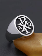 Chi Rho Cross Ring — 925 Silver