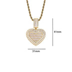 Iced Out Heart Photo Pendant Necklace