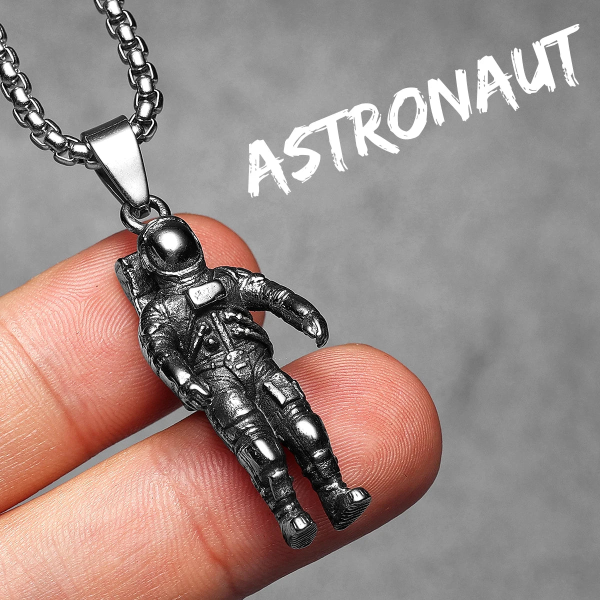 Spaceman Pendant Necklace — Stainless Steel