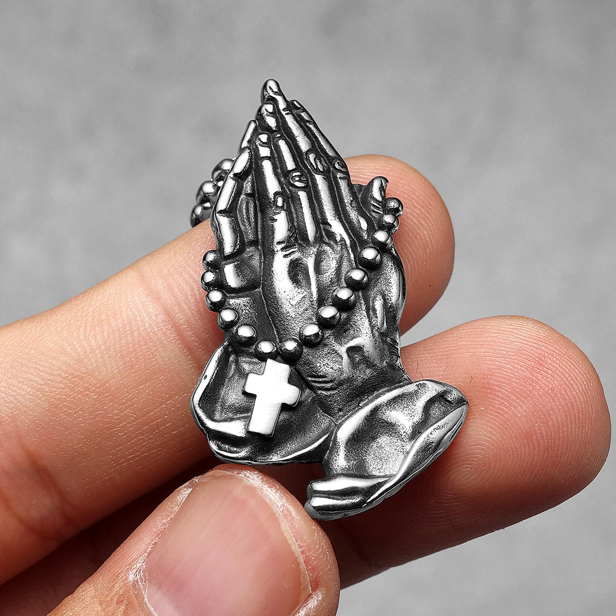 Let Us Pray Pendant — Stainless Steel