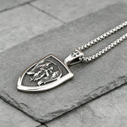 Stainless Steel St. Michael Archangel Pendant Necklace Men Vintage Warrior Knight Religious Jewelry Best Gift Dropshipping