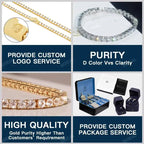IGI Certified Lab Grown Diamond Tennis Necklace Chain CVD HPHT 18K 14K Gold 3MM 4MM 5MM Lab Created Diamond Tennis Bracelet