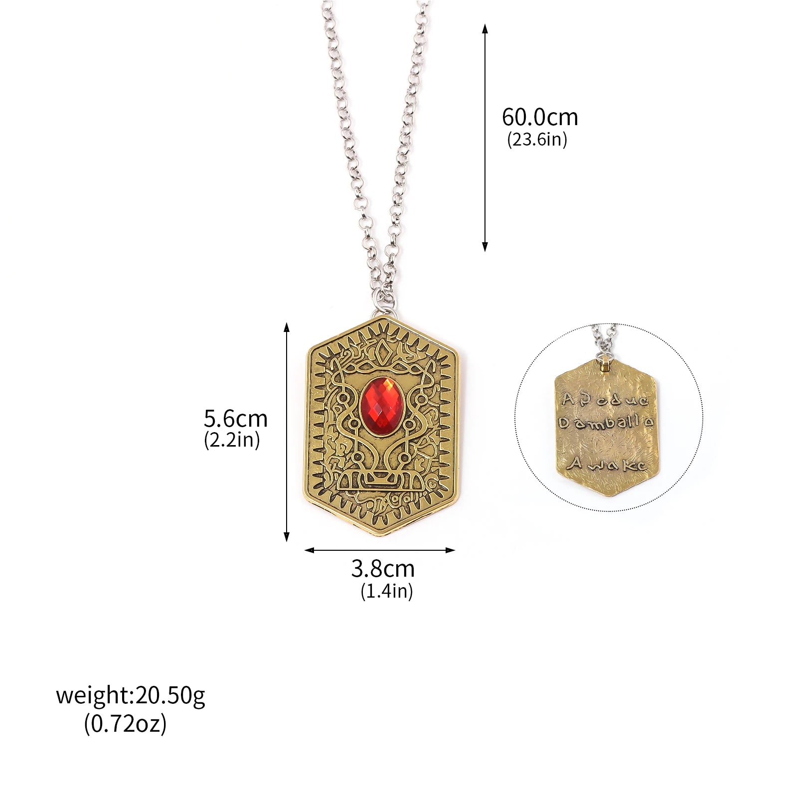 Ghost Child Heart of Damballa Vintage Ruby Necklace Ghost Child Movie Peripheral Vintage Totem Tag