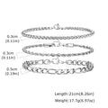 Silver Wheat Chain Bracelet Set — Stainless Steel