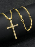 24K Gold Cross Pendant Necklace