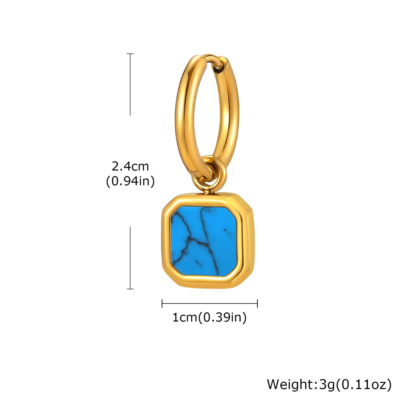 Natural Stone Huggie Hoop Earrings — SS