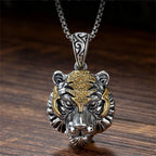 Tiger Head Pendant Necklace — Copper