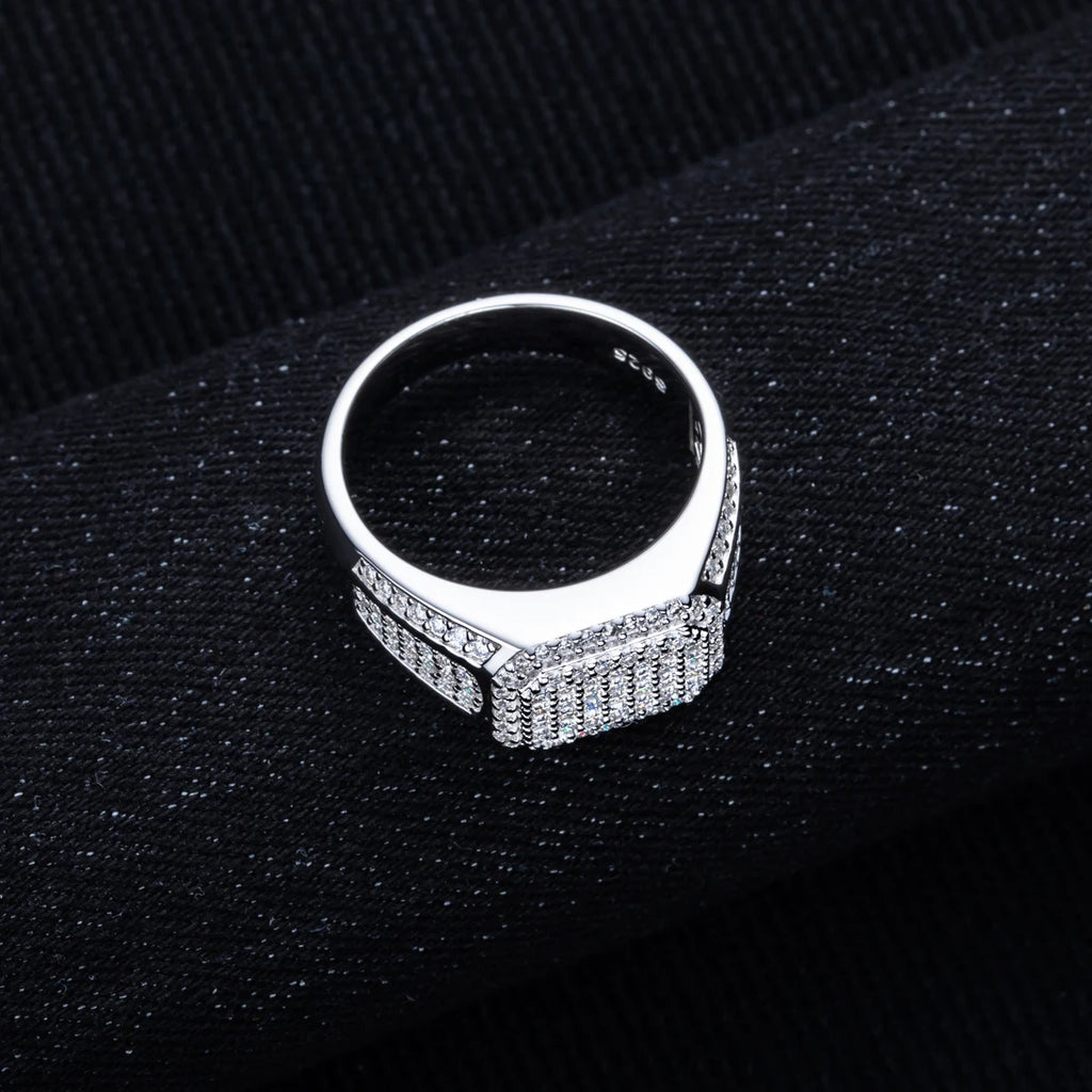 Iced Out Moissanite Ring — 925 Silver