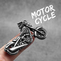 Skull Biker Pendant Necklace Stainless Steel Vintage