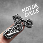 Skull Biker Pendant Necklace Stainless Steel Vintage