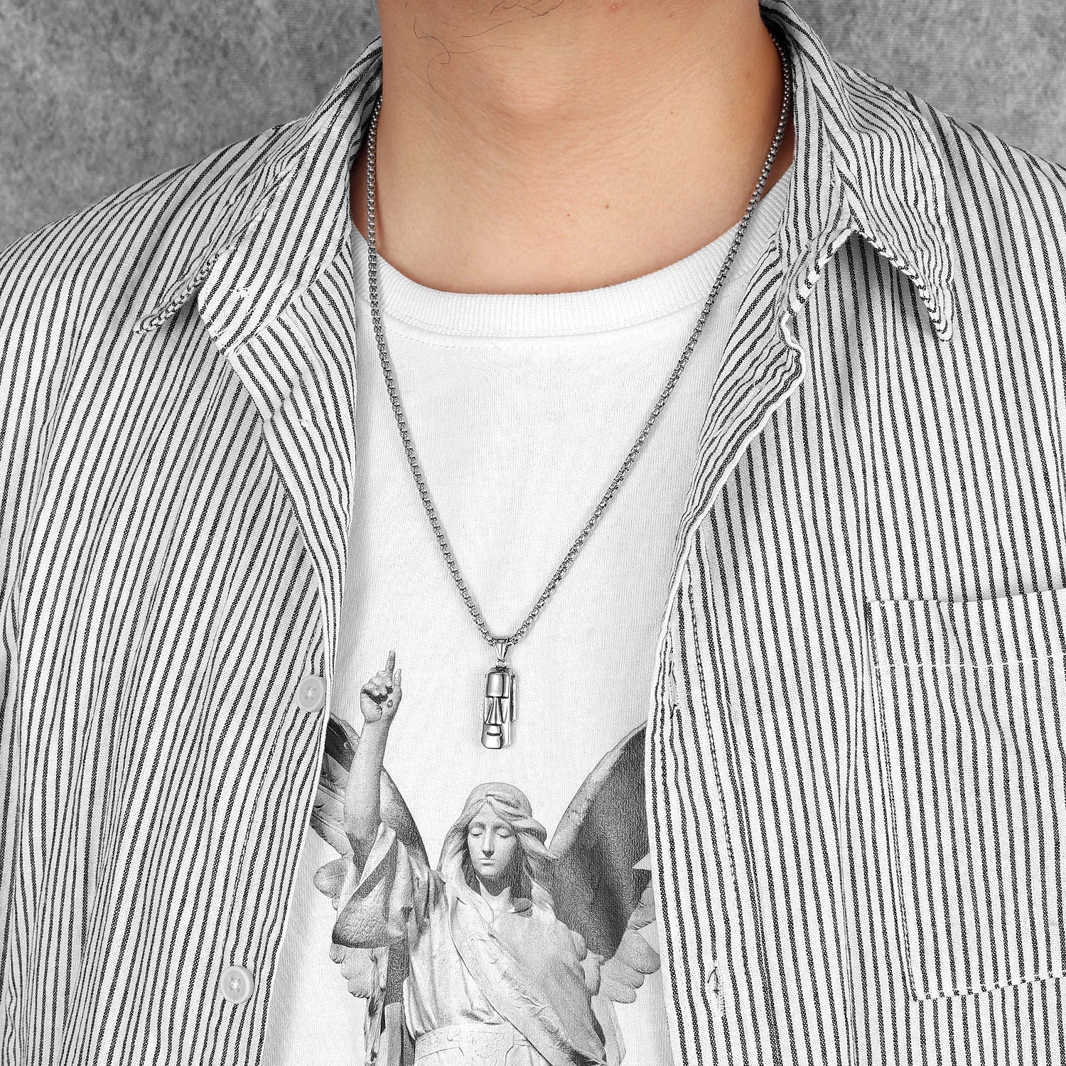 Moai Statue Pendant Necklace — Stainless Steel