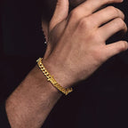 Barbed Wire Cuban Link Bracelet 18K Gold Plated Stainless Steel Gothic Punk Thorns Hand Chain Bracelet for Men Women