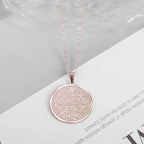 Allah Scripture Round Medal Pendant Stainless Steel Necklace Mens Islamic Jewelry Amulets Muslim Gifts