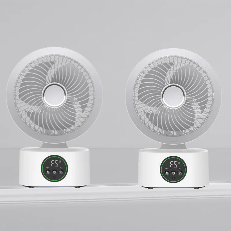 Portable Wall-Hanging Fan With Remote Control Smart Voice Rechargeable USB Household Electric Folding Fan Nightlight