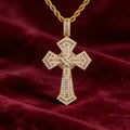 Iced Out Cross Pendant Baguette CZ Jesus