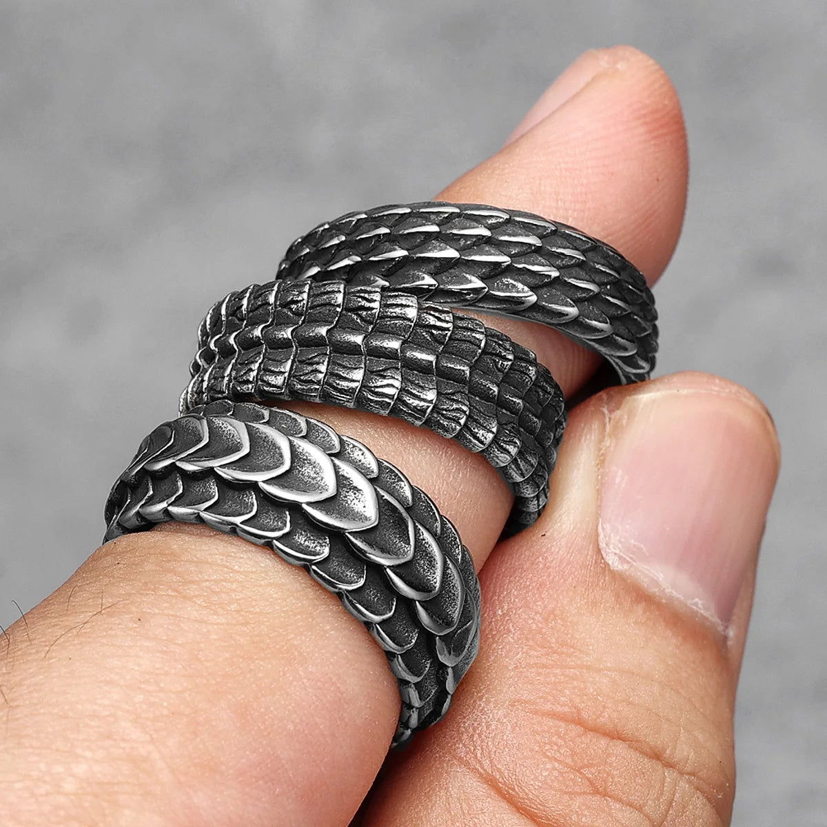 Dragon Scale Ring — Stainless Steel