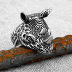 Big Rhino Animal Ring — Stainless Steel