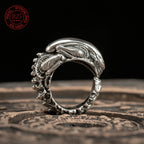 S925 Sterling Silver Retro Skull Alien Insect Alloy Finger Rings For Men Women Creative shape ring Jewelry Gift Resizable