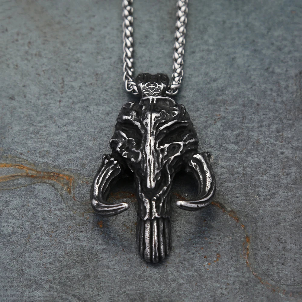 Skull Mandalorian Black Pendant Vintage 316L Gothic