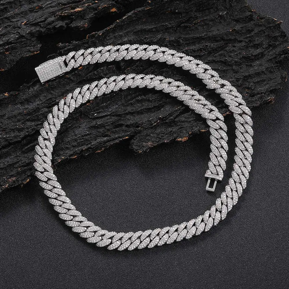 Iced Out Cuban Chain Necklace Stainless Steel 10MM
