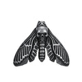 New Unique Vintage Stainless Steel Butterfly Moth Pendant Necklace For Men Punk Death Head Skull Necklaces Amulet