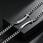 Zulfiqar Sword Pendant Necklace for Men, Stainless Steel Imam Ali Sword Necklace Bracelet, Islamic Religious Faith