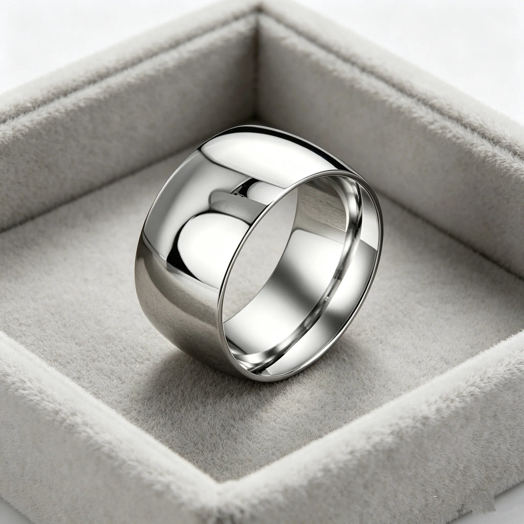 10MM Wide Trendy Stainless Steel Ring For Woman And Man Valentine's Day gift