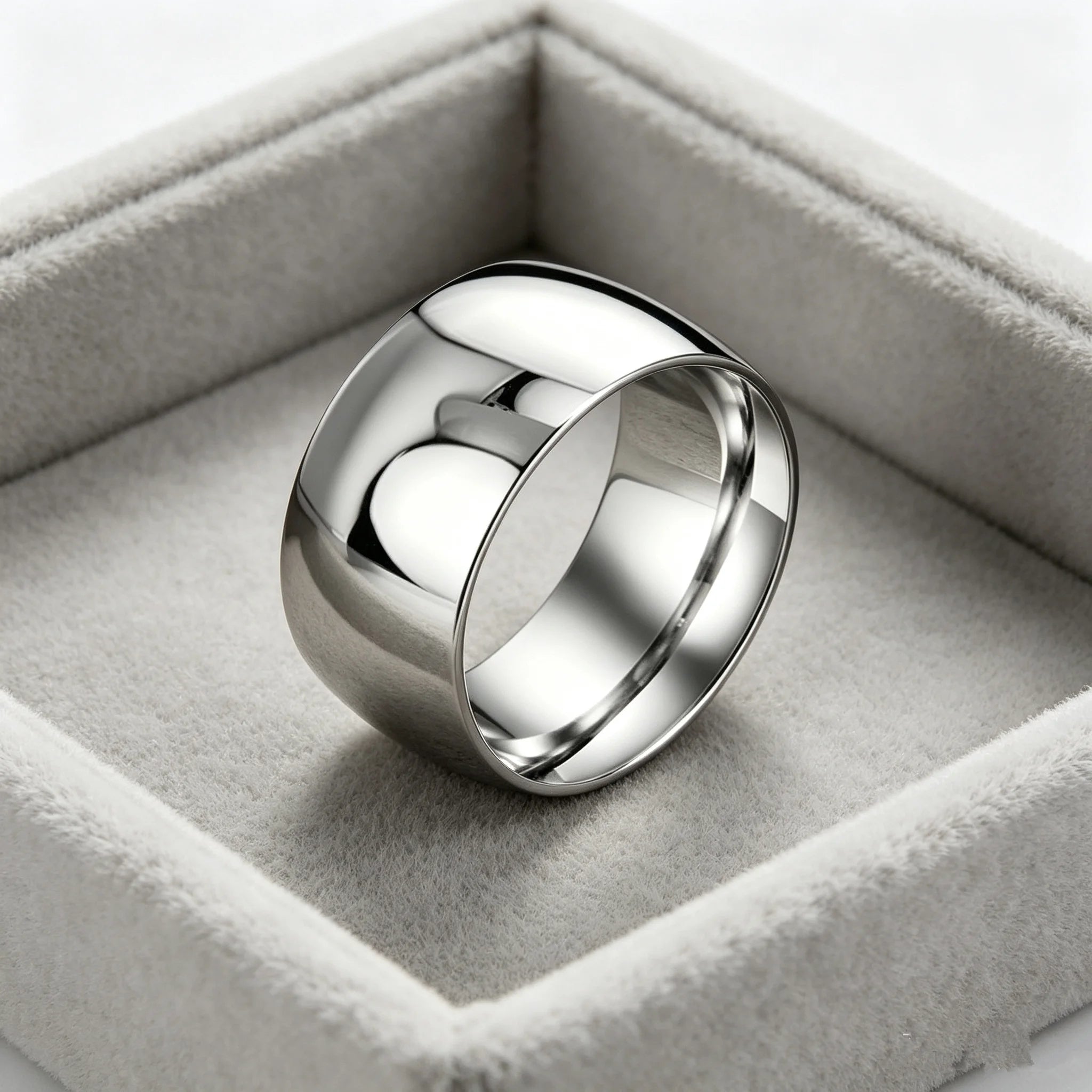 10MM Wide Trendy Stainless Steel Ring For Woman And Man Valentine's Day gift