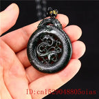 Jade Phoenix Pendant Necklace Charm Natural Chinese Amulet Fashion Black Green Gifts Jewellery Carved