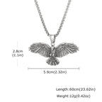Punk Eagle Necklace for Men,Gold Silver Color Stainless Steel Eagle Pendant Necklace,Birthday Hip Hop Jewelry Gift