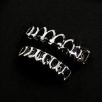 Glossy Hollow Teeth Grillz Top & Bottom Caps, 6 or 8 Teeth
