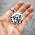 Mechanical Wrench Gear Skull Stainless Steel Men Women Necklaces Pendants Chain Punk Biker Jewelry Creativity Gift