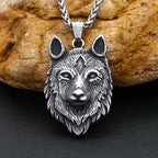 Vintage Nordic Wolf Head Pendant Stainless Steel Viking Animal Necklace For Men Women Unique Amulet Jewelry Gifts