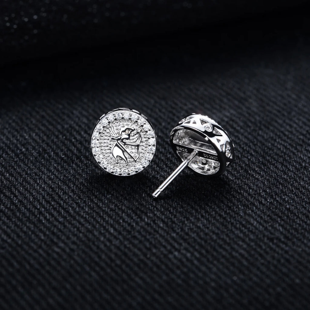 Iced Out Angel Stud Earrings — 925 Silver