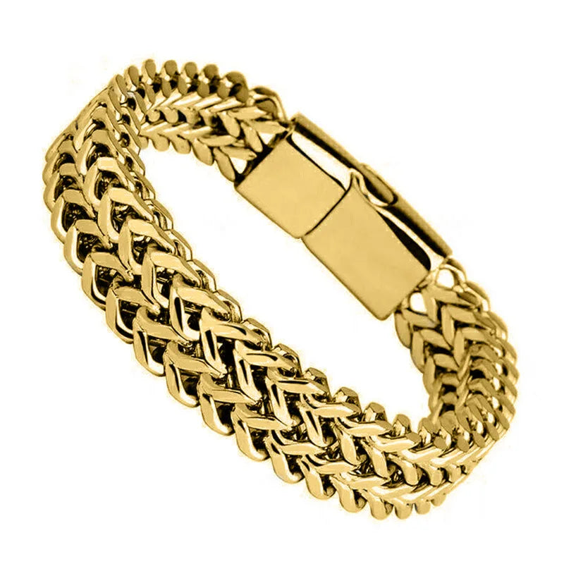 Chic and Masculine Double-layer Titanium Steel Bracelet for Streetwear Fashion Wholesale