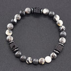 Retro Black Block Volcanic Bracelets Men Women Frosted Onyx Lava Beads Jewelry Yoga Meditation Birthday Gift Wholesales