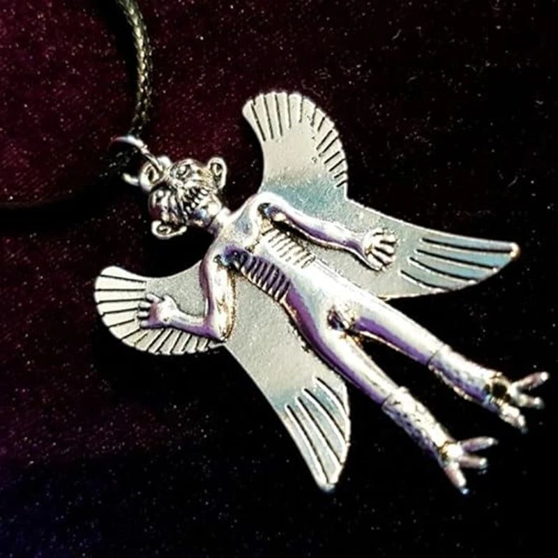 Pazuzu Necklace Occult Demonic Flying Demon Protection Sigil of Lucifer Pendant Necklace Amulet Shield Demonolatry Gift