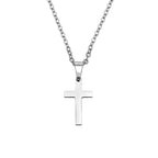 Stainless Steel Cross Pendant Necklace Minimal