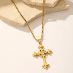 Stainless Steel Necklace Hip Hop Street Creative Fashion Cross Pendant Necklace For Women Jewelry Party Commuter Matching