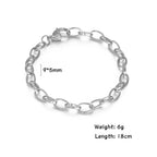 Paperclip Cable Chain Bracelet — Stainless Steel