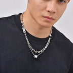 Double Cuban Chain Choker — Stainless Steel
