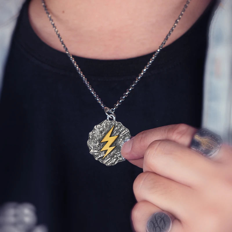 Wrath of Zeus Lightning Bolt Silver necklace the sterling silver pendant for Men Fine Jewelry