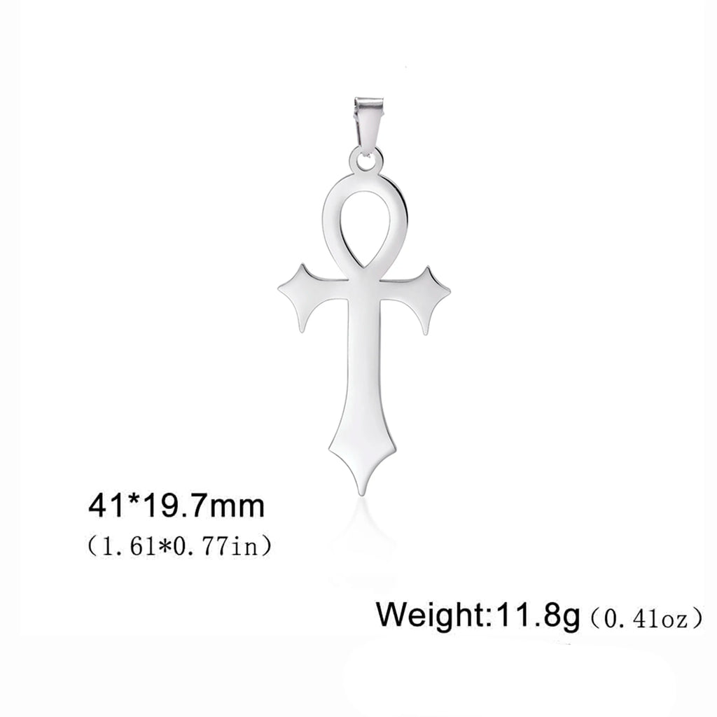 LIKGREAT Egyptian Ankh Cross Egypt Eye Pendant for Necklace Earrings Stainless Steel Eye of Horus Charms for Jewelry