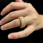 Iced Out Cuban Spinner Ring Stainless Steel