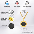 Punk Round Necklace for Men Boys,Embossing Radiation Sunburst Stainless Steel Necklace,Birthday Father Jewelry Gift