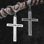 Cross Pendant Necklace Stainless Steel Hollow