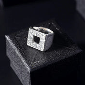 Silver-Tone Vintage Square Ring — Stereoscopic