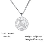 My Shape 12 Constellation Necklace Gothic Zodiac Pendant Chain Women Men Leo Aries Virgo Capricorn Birthday Jewelry Wholesale
